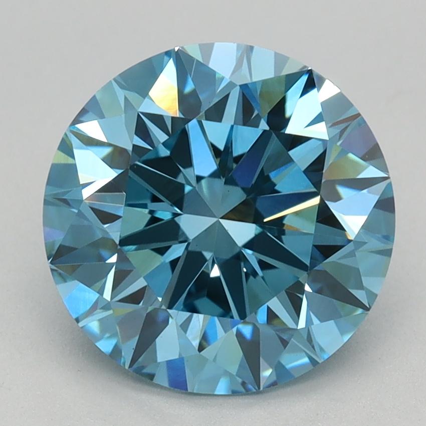 2.25 Ct. Fancy Vivid Blue Round Lab Grown Diamond