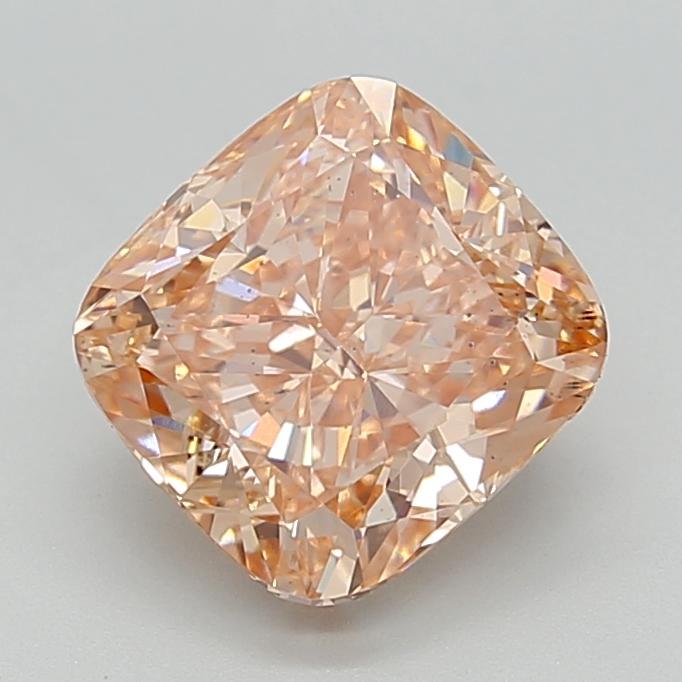3.51 Ct. Fancy Intense Pinkish Orange Cushion Lab Grown Diamond