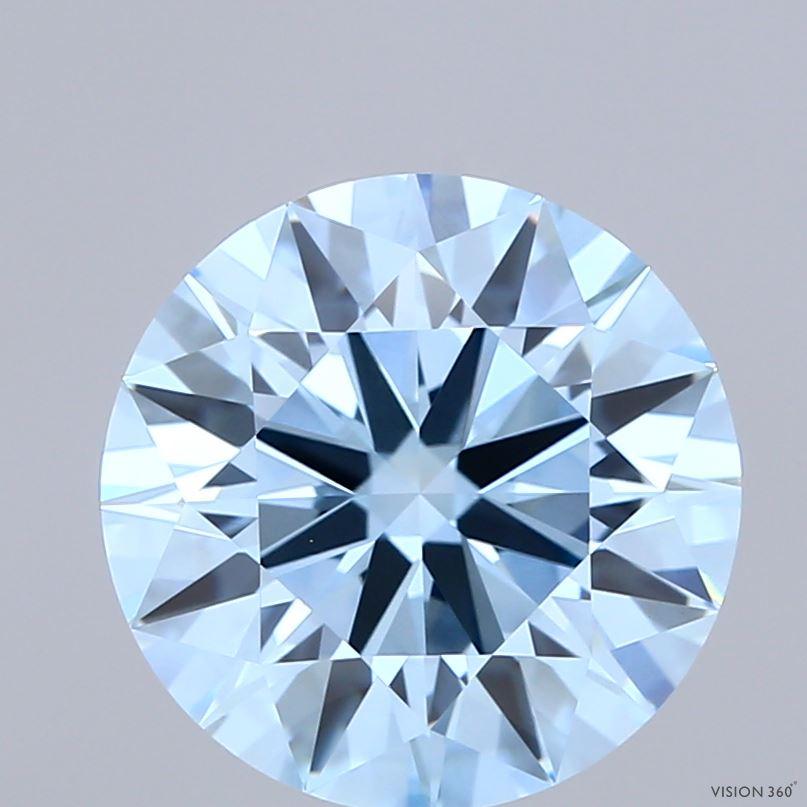 3.63 Ct. Fancy Vivid Blue Round Lab Grown Diamond