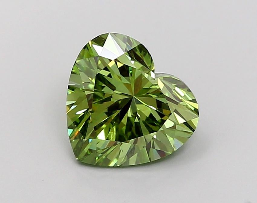 2.09 Ct. Fancy Vivid  Green Heart Lab Grown Diamond