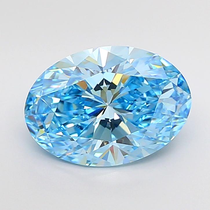 3.86 Ct. Fancy Vivid Blue Oval Lab Grown Diamond
