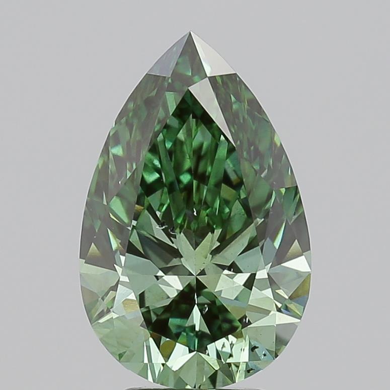 4.05 Ct. Fancy Vivid  Green Pear Lab Grown Diamond