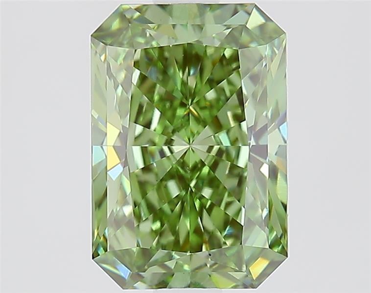 1.61 Ct. Fancy Vivid  Green Radiant Lab Grown Diamond