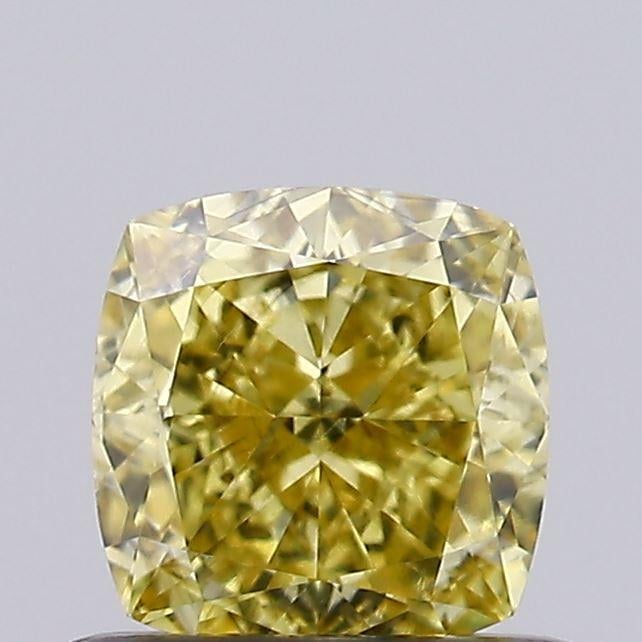 0.73 Ct. Fancy Intense Yellow Cushion Lab Grown Diamond