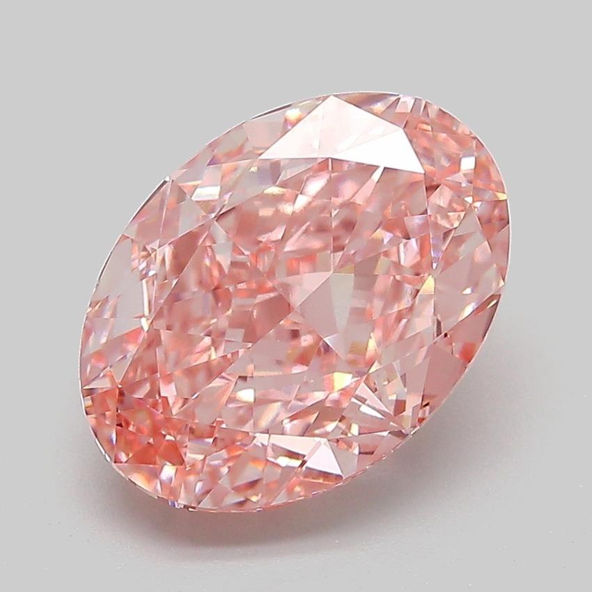 4.11 Ct. Fancy Vivid  Pink Oval Lab Grown Diamond