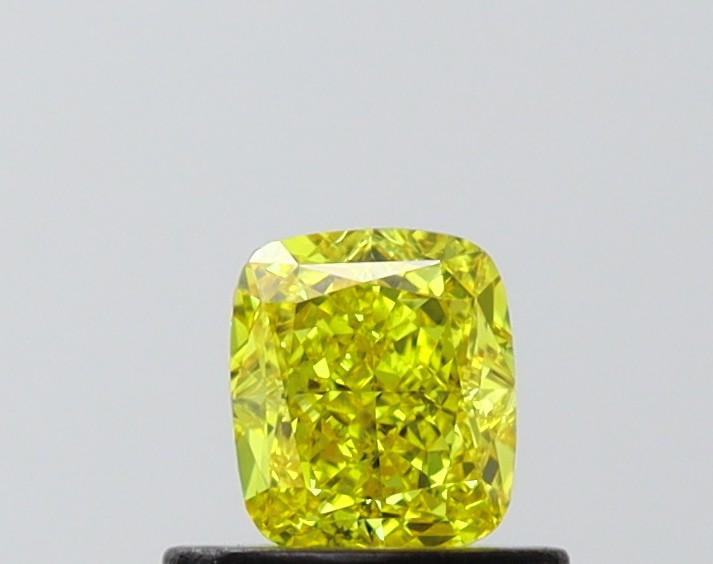 0.48 Ct. Fancy Vivid Yellow Cushion Lab Grown Diamond