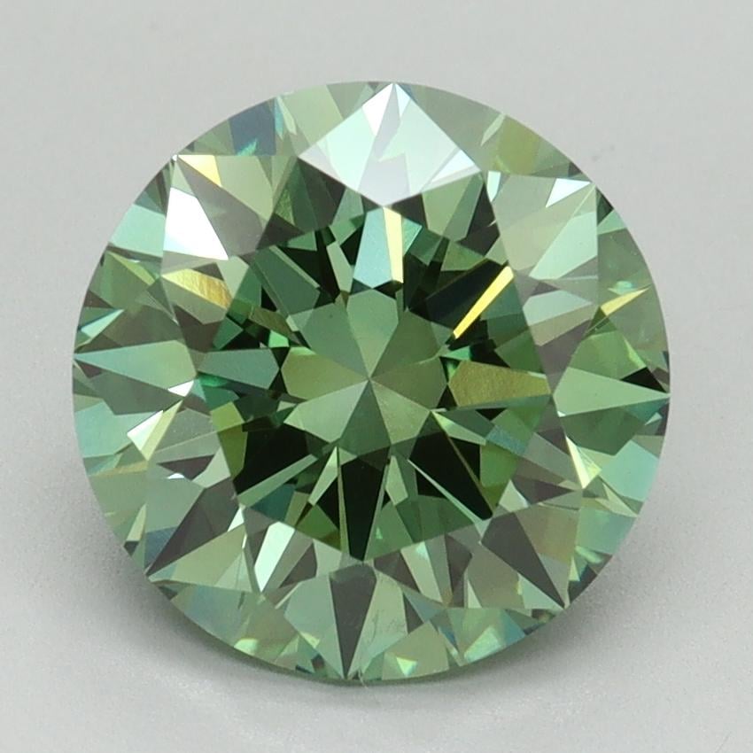 2.81 Ct. Fancy Vivid Pacific Green Round Lab Grown Diamond