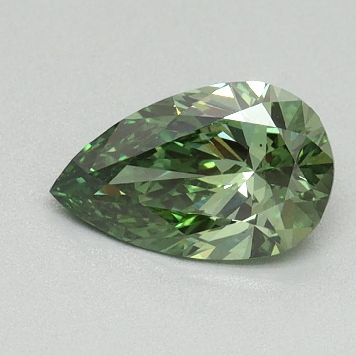 0.64 Ct. Fancy Vivid Green Pear Lab Grown Diamond