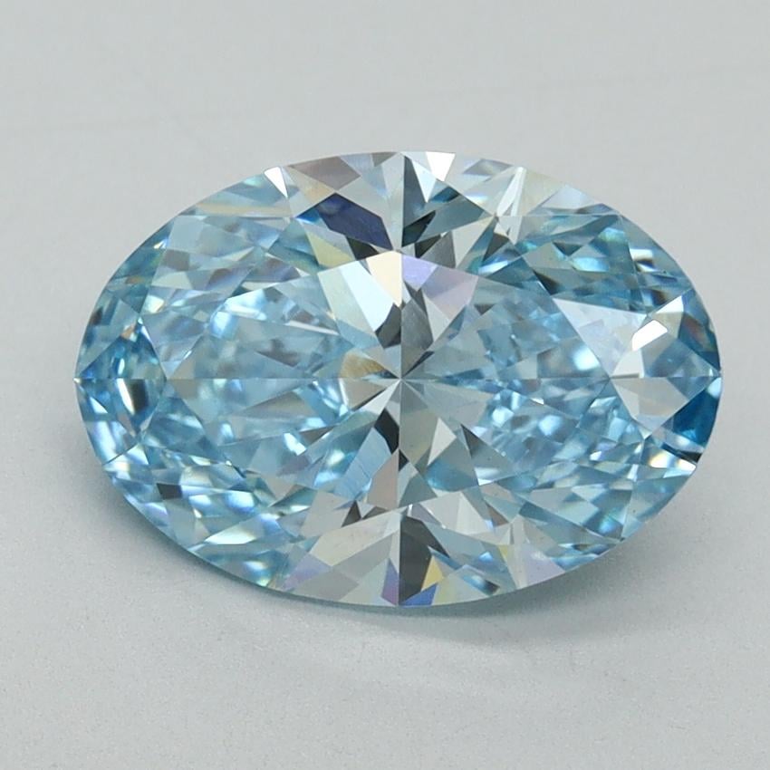 2.34 Ct. Fancy Vivid Blue Oval Lab Grown Diamond