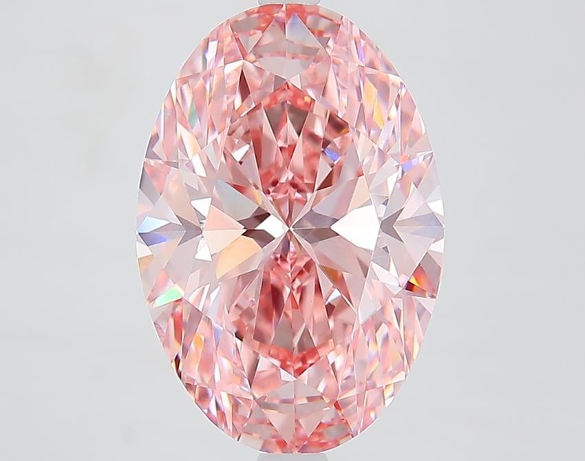 4.92 Ct. Fancy Vivid Pink Oval Lab Grown Diamond