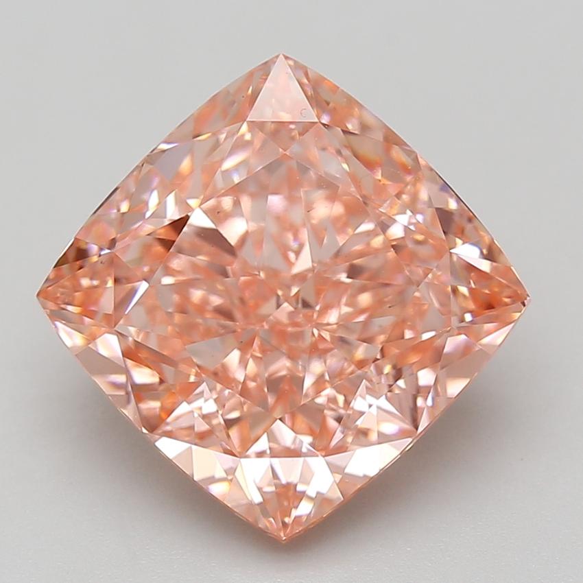 8.09 Ct. Fancy Vivid Pink Cushion Lab Grown Diamond