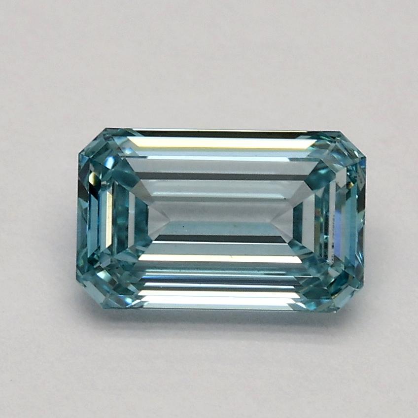 0.91 Ct. Fancy Intense Greenish Blue Emerald Lab Grown Diamond