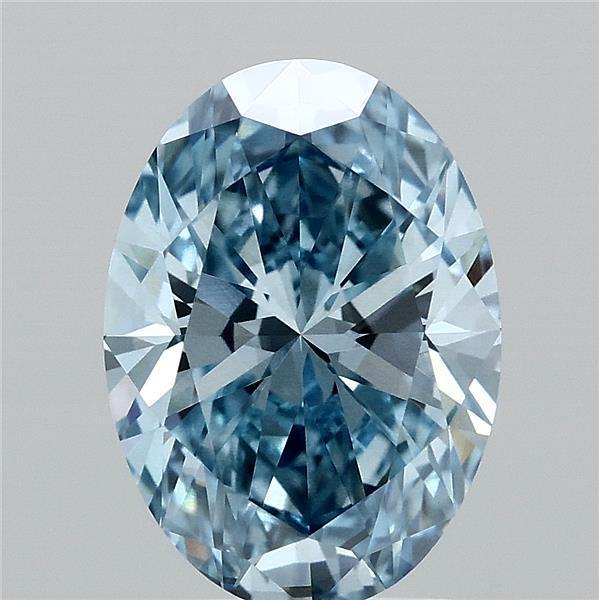 2.72 Ct. Fancy Vivid Blue Oval Lab Grown Diamond