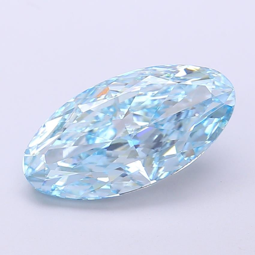 3.90 Ct. Fancy Vivid  Blue Oval Lab Grown Diamond