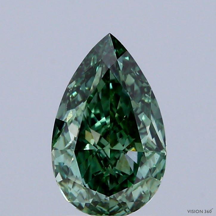 1.52 Ct. Fancy Vivid Green Pear Lab Grown Diamond