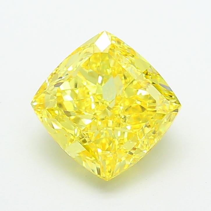 6.00 Ct. Fancy Vivid  Yellow Cushion Lab Grown Diamond