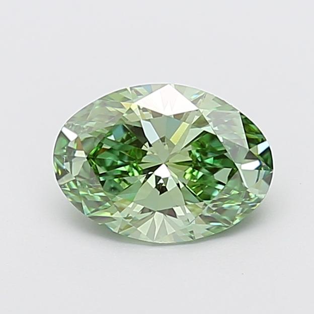 1.52 Ct. Fancy Vivid Green Oval Lab Grown Diamond
