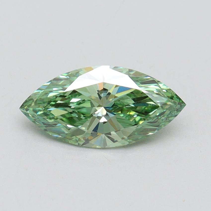 0.77 Ct. Fancy Vivid Green Marquise Lab Grown Diamond