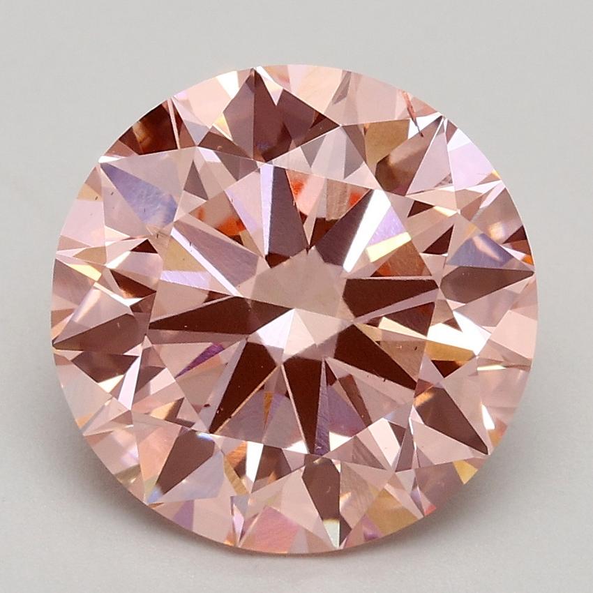 3.03 Ct. Fancy Intense Pink Round Lab Grown Diamond