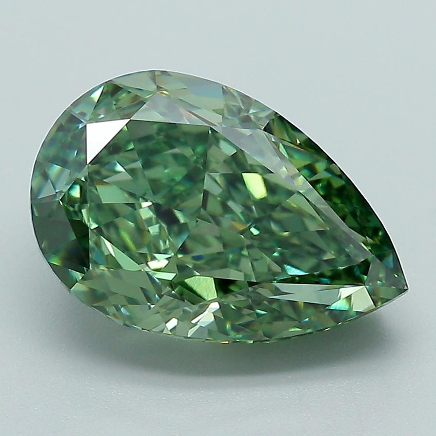 4.21 Ct. Fancy Vivid Green Pear Lab Grown Diamond