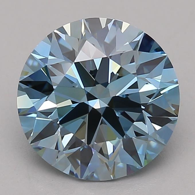 2.72 Ct. Fancy Vivid Blue Round Lab Grown Diamond
