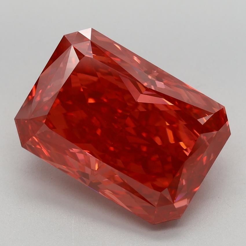 7.33 Ct. Fancy Vivid Red Radiant Lab Grown Diamond