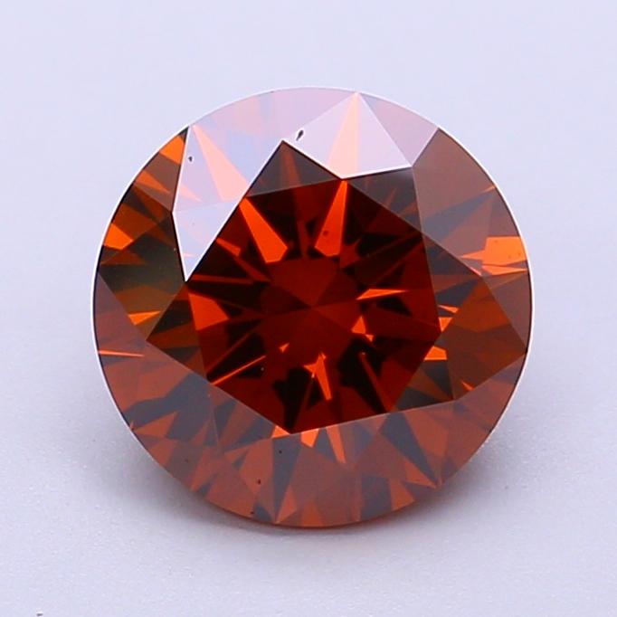 2.19 Ct. Fancy Vivid Brownish Orange Round Lab Grown Diamond