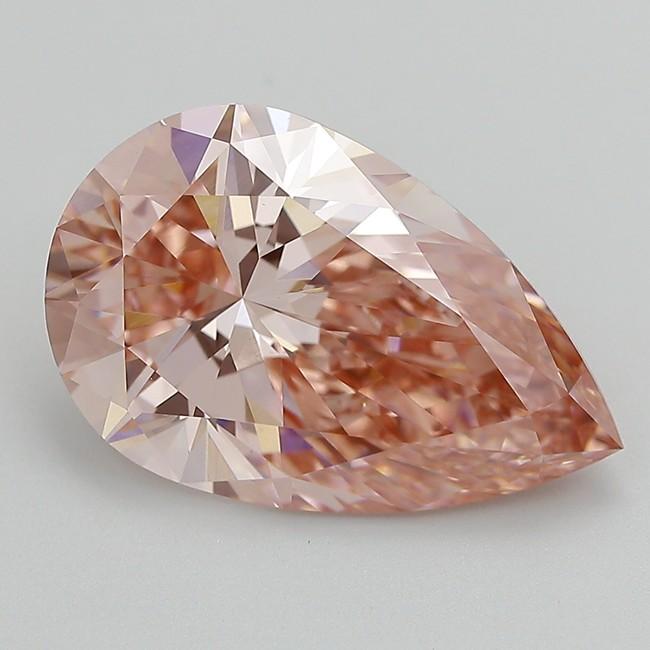 6.26 Ct. Fancy Vivid Brownish Pink Pear Lab Grown Diamond