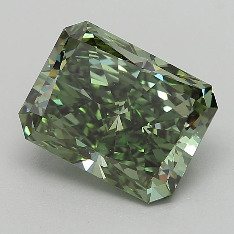 4.00 Ct. Fancy Vivid Green Radiant Lab Grown Diamond