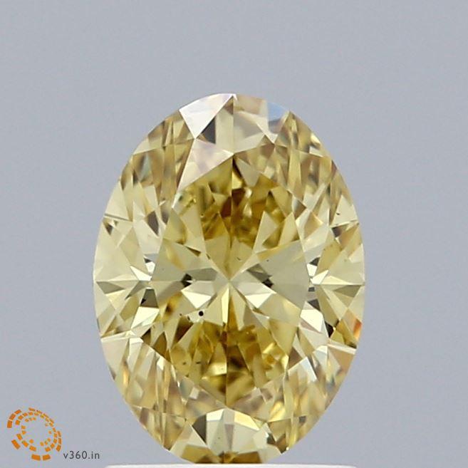 1.08 Ct. Fancy Intense Yellow Oval Lab Grown Diamond