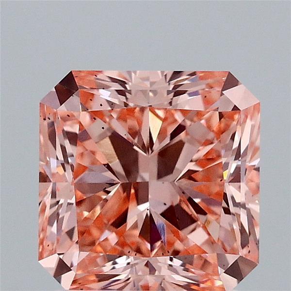 2.01 Ct. Fancy Intense Orangy Pink Radiant Lab Grown Diamond