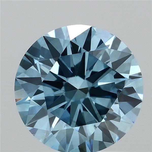 1.66 Ct. Fancy Vivid Blue Round Lab Grown Diamond