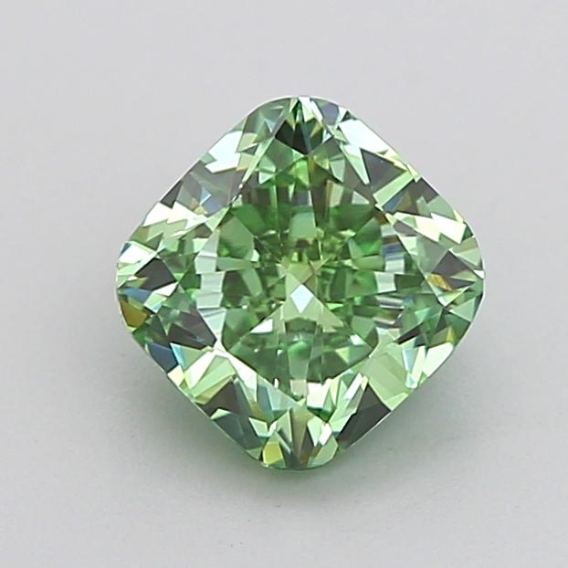 1.05 Ct. Fancy Vivid Green Cushion Lab Grown Diamond