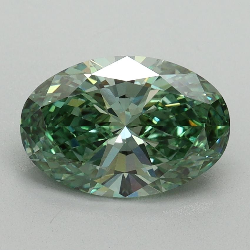 1.59 Ct. Fancy Vivid Green Oval Lab Grown Diamond