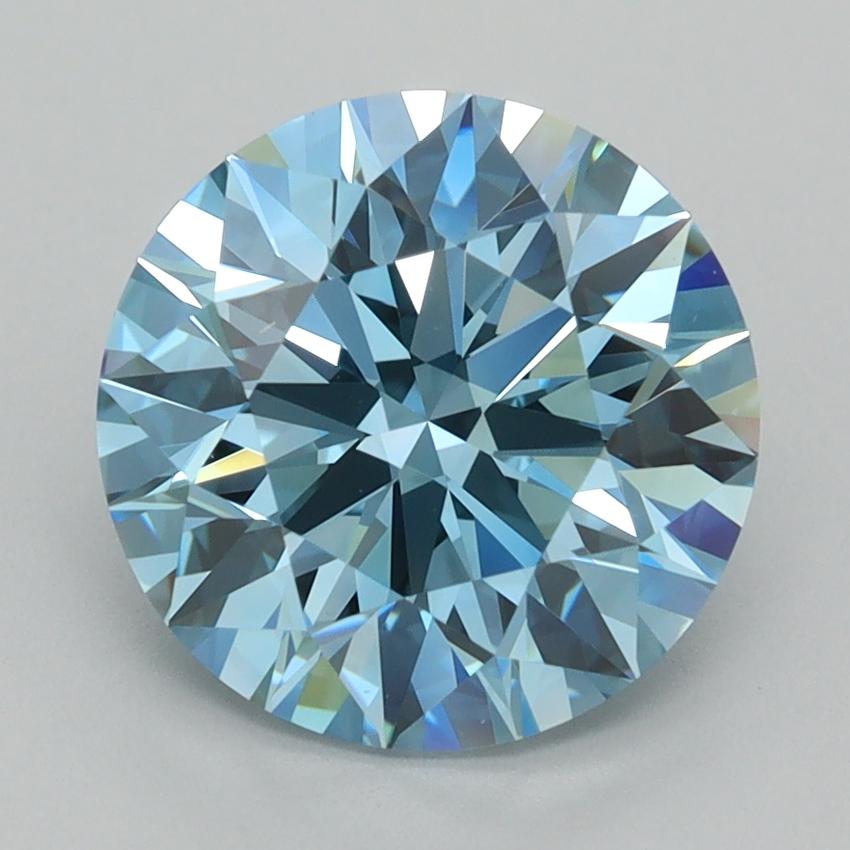 2.92 Ct. Fancy Vivid  Blue Round Lab Grown Diamond