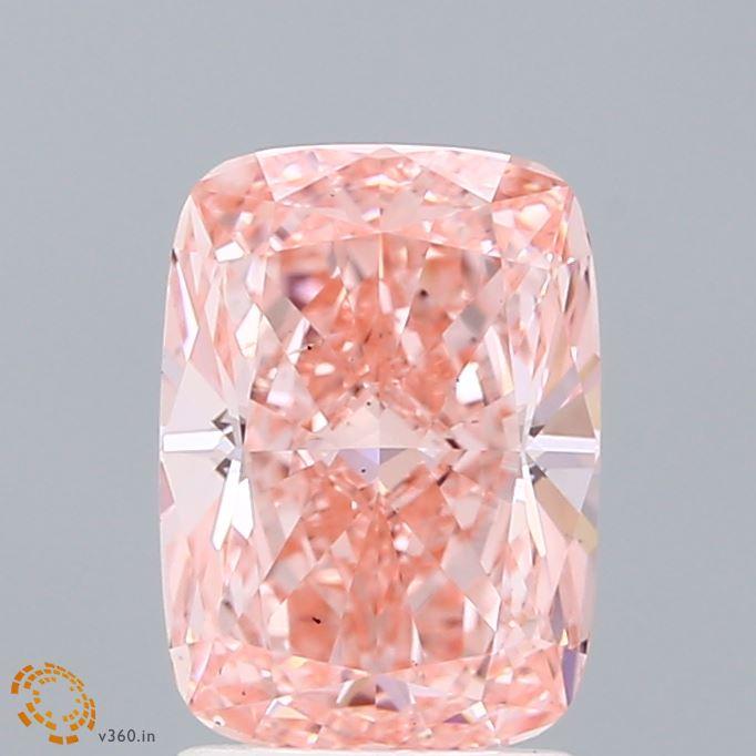 1.83 Ct. Fancy Vivid  Pink Cushion Lab Grown Diamond