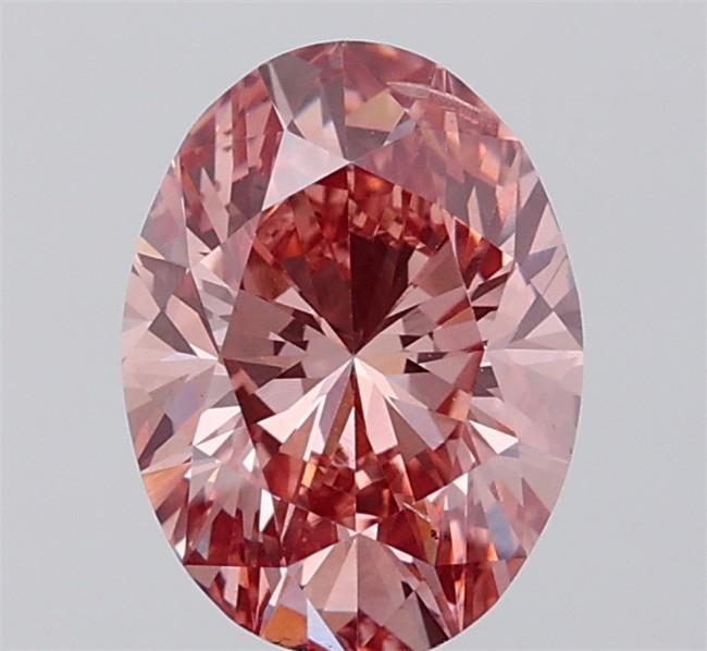 2.00 Ct. Fancy Vivid Brownish Pink Oval Lab Grown Diamond