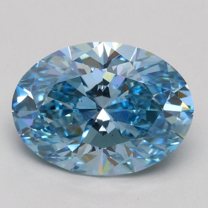 2.04 Ct. Fancy Vivid Blue Oval Lab Grown Diamond