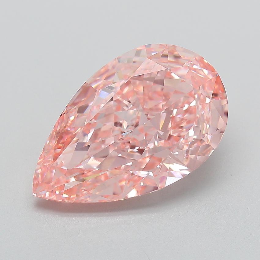 9.31 Ct. Fancy Vivid  Pink Pear Lab Grown Diamond