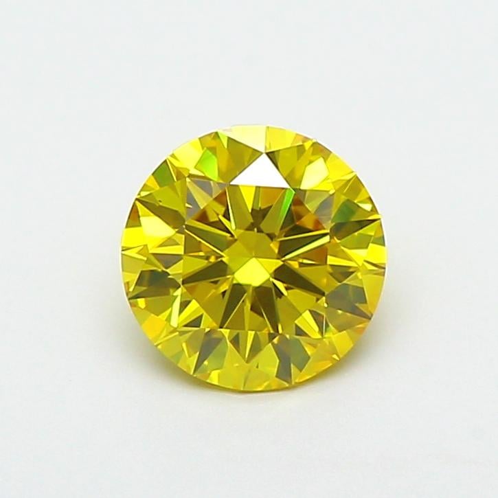 1.09 Ct. Fancy Vivid  Yellow Round Lab Grown Diamond