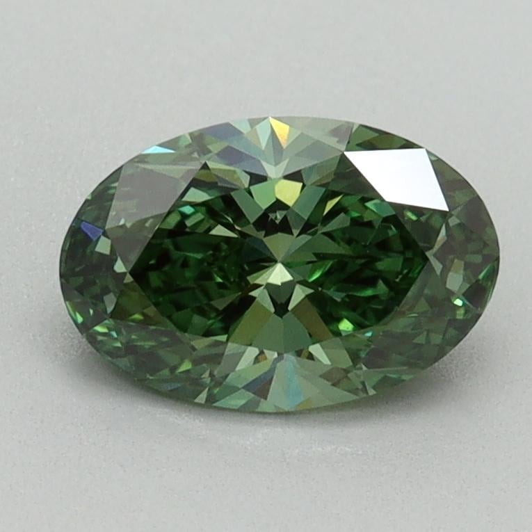 1.07 Ct. Fancy Vivid Pacific Green Oval Lab Grown Diamond