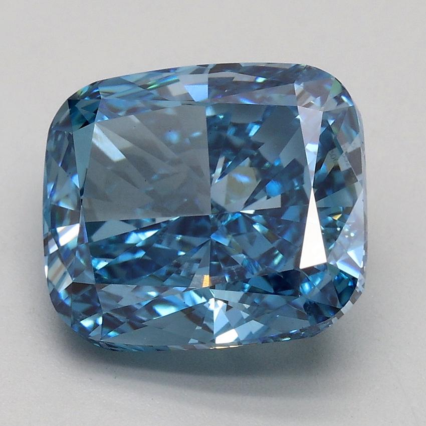 3.00 Ct. Fancy Vivid Blue Cushion Lab Grown Diamond