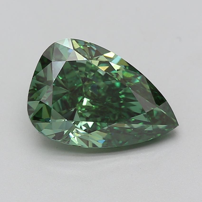 4.02 Ct. Fancy Vivid Green Pear Lab Grown Diamond