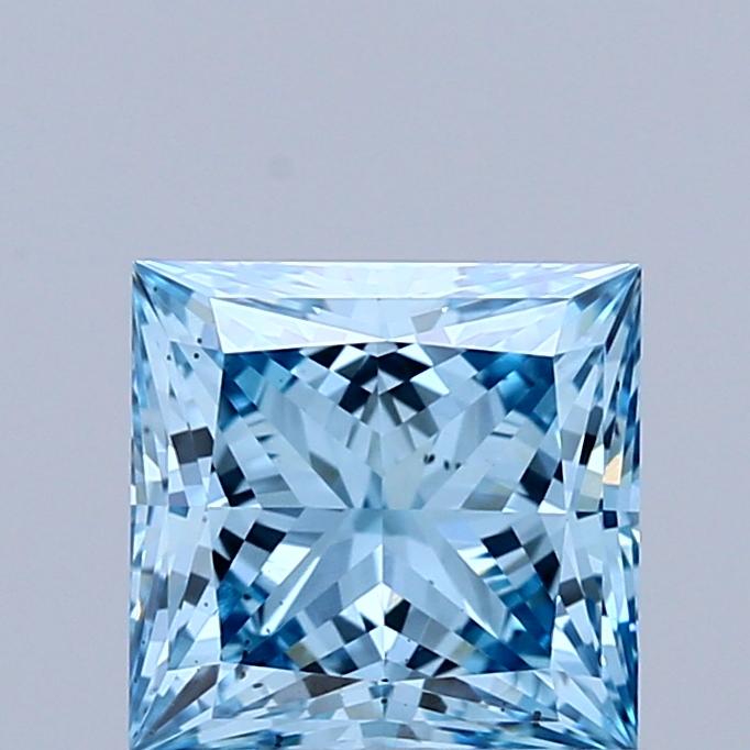 1.14 Ct. Fancy Vivid Blue Princess Lab Grown Diamond
