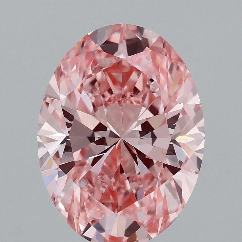 3.04 Ct. Fancy Vivid Pink Oval Lab Grown Diamond