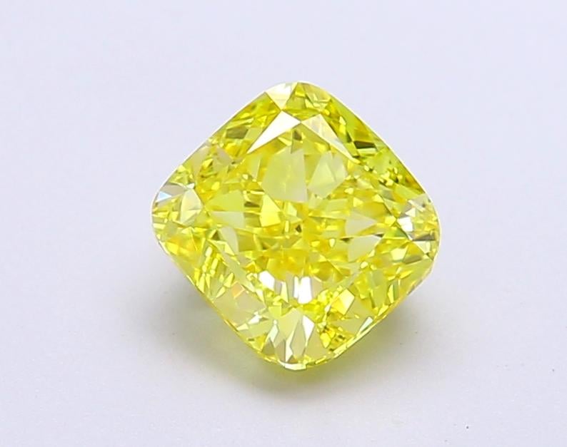 1.5 Ct. Fancy Vivid Yellow Cushion Lab Grown Diamond