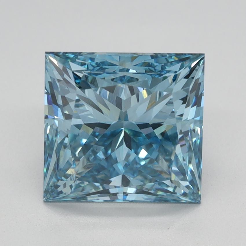 2.75 Ct. Fancy Vivid Blue Princess Lab Grown Diamond