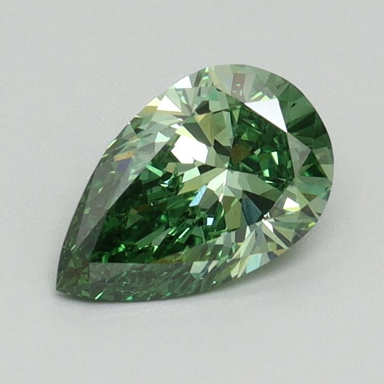 0.86 Ct. Fancy Vivid Green Pear Lab Grown Diamond
