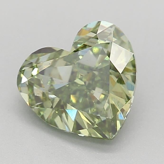 0.84 Ct. Fancy Vivid  Green Heart Lab Grown Diamond