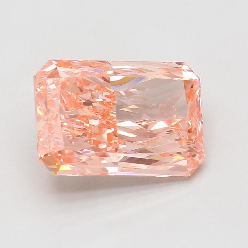 7.09 Ct. Fancy Vivid Pink Radiant Lab Grown Diamond